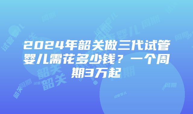 2024年韶关做三代试管婴儿需花多少钱？一个周期3万起