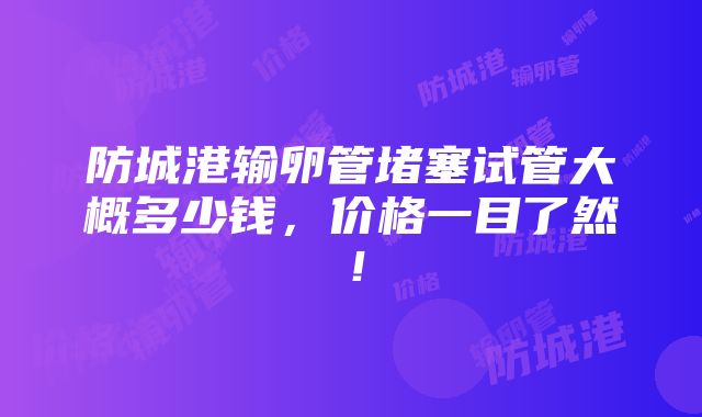 防城港输卵管堵塞试管大概多少钱，价格一目了然！