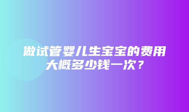 做试管婴儿生宝宝的费用大概多少钱一次？