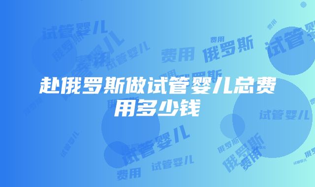 赴俄罗斯做试管婴儿总费用多少钱