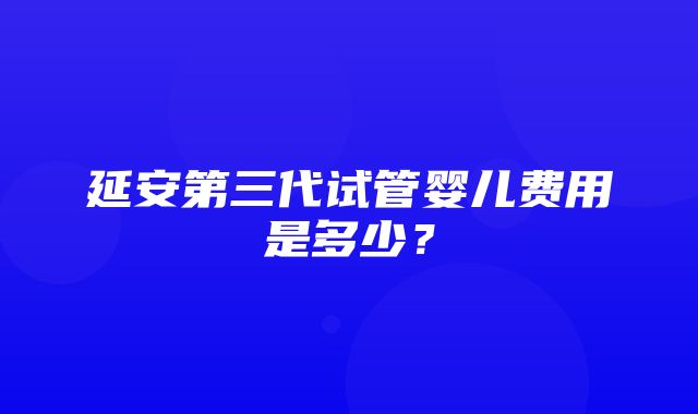 延安第三代试管婴儿费用是多少？