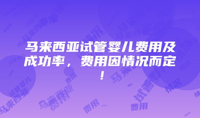 马来西亚试管婴儿费用及成功率，费用因情况而定！