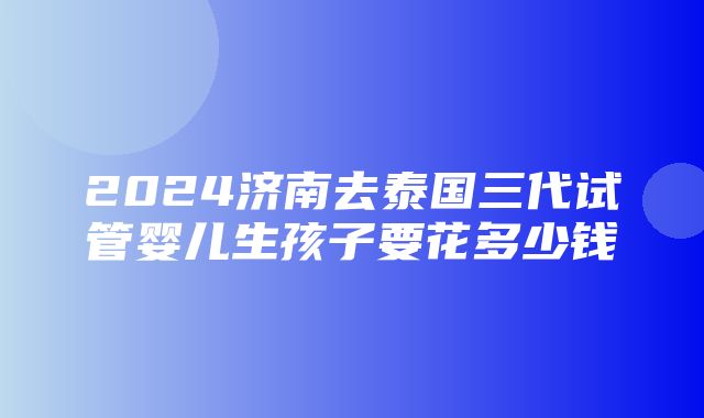 2024济南去泰国三代试管婴儿生孩子要花多少钱