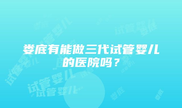 娄底有能做三代试管婴儿的医院吗？