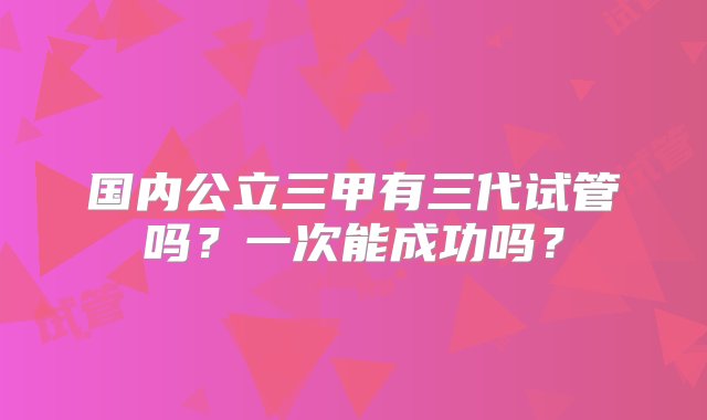 国内公立三甲有三代试管吗？一次能成功吗？