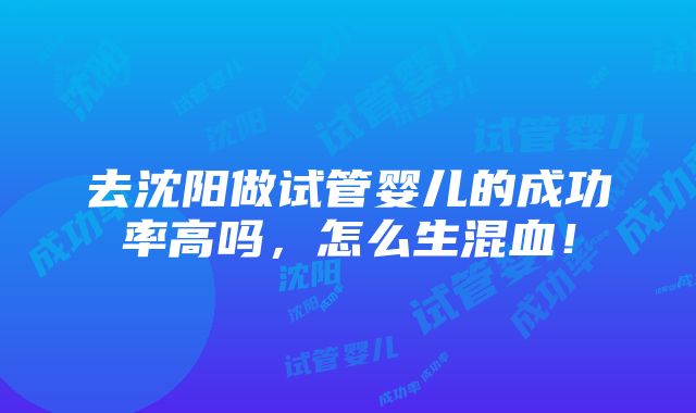 去沈阳做试管婴儿的成功率高吗，怎么生混血！