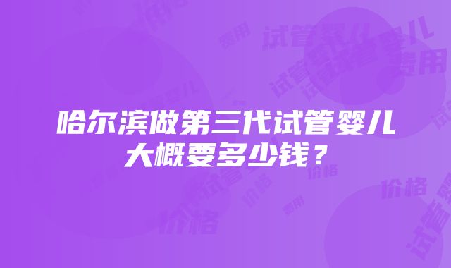 哈尔滨做第三代试管婴儿大概要多少钱？