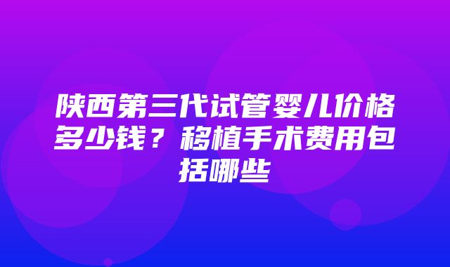 陕西第三代试管婴儿价格多少钱？移植手术费用包括哪些