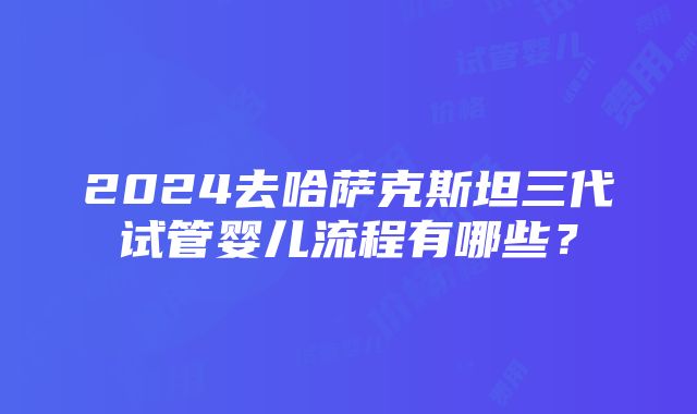 2024去哈萨克斯坦三代试管婴儿流程有哪些？