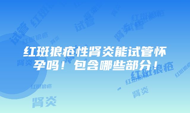 红斑狼疮性肾炎能试管怀孕吗！包含哪些部分！