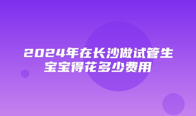 2024年在长沙做试管生宝宝得花多少费用