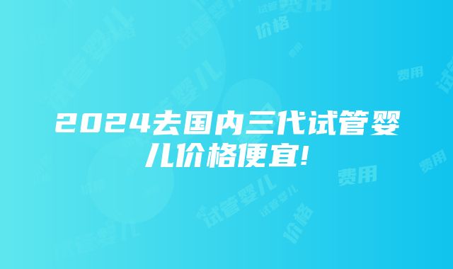 2024去国内三代试管婴儿价格便宜!