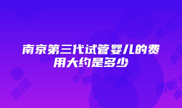 南京第三代试管婴儿的费用大约是多少