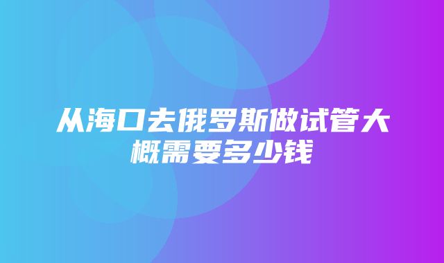 从海口去俄罗斯做试管大概需要多少钱