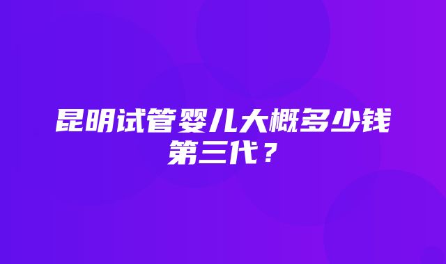 昆明试管婴儿大概多少钱第三代？