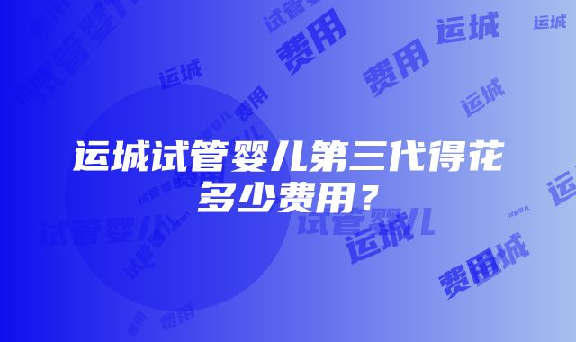 运城试管婴儿第三代得花多少费用？