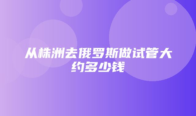 从株洲去俄罗斯做试管大约多少钱