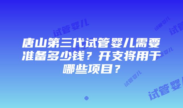 唐山第三代试管婴儿需要准备多少钱？开支将用于哪些项目？