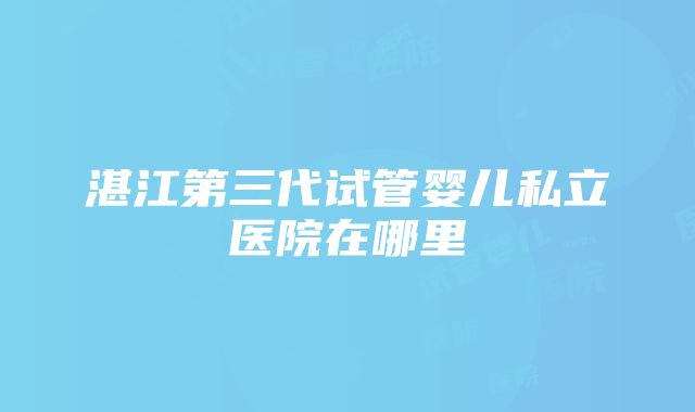 湛江第三代试管婴儿私立医院在哪里