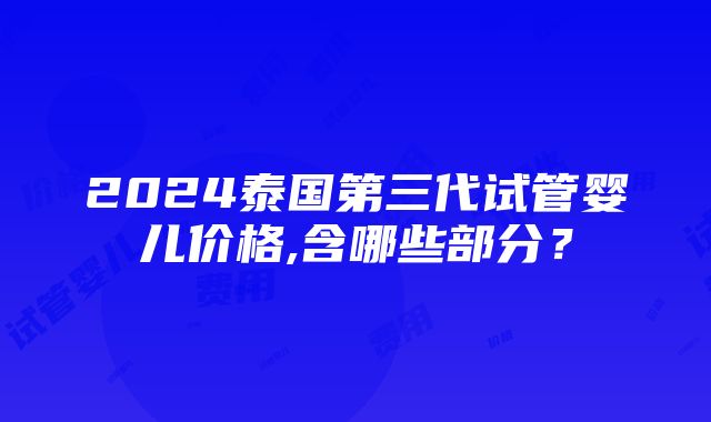 2024泰国第三代试管婴儿价格,含哪些部分？