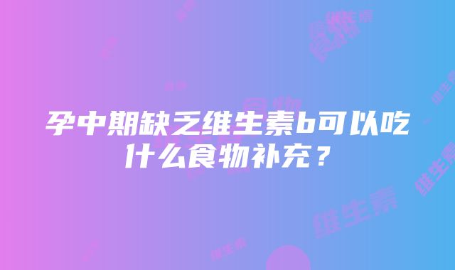 孕中期缺乏维生素b可以吃什么食物补充？