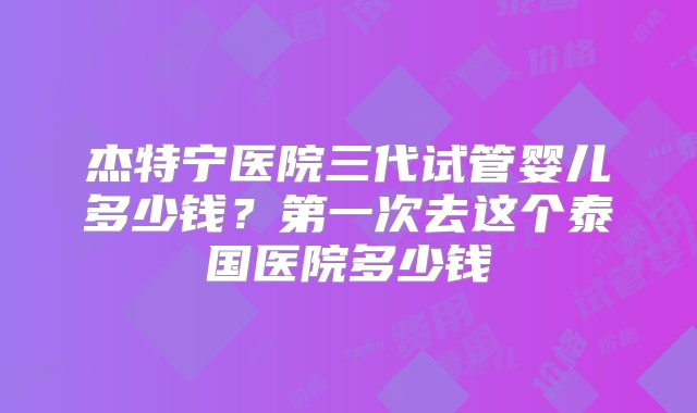 杰特宁医院三代试管婴儿多少钱？第一次去这个泰国医院多少钱