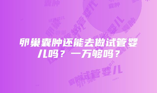 卵巢囊肿还能去做试管婴儿吗？一万够吗？