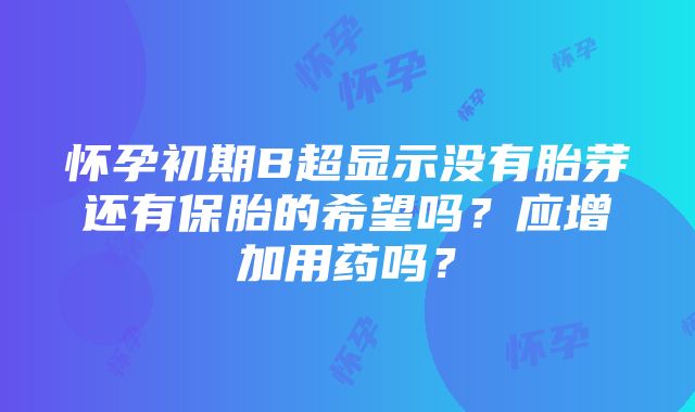 怀孕初期B超显示没有胎芽还有保胎的希望吗？应增加用药吗？