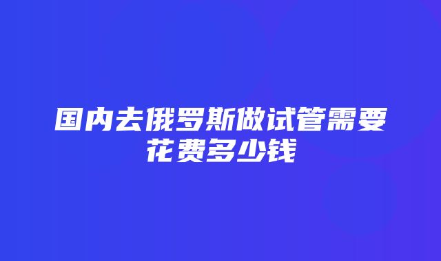 国内去俄罗斯做试管需要花费多少钱