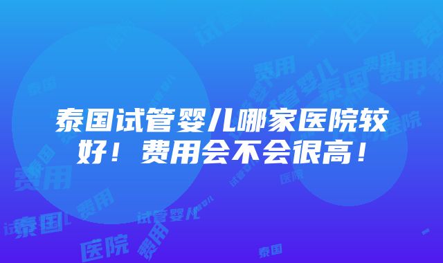 泰国试管婴儿哪家医院较好！费用会不会很高！