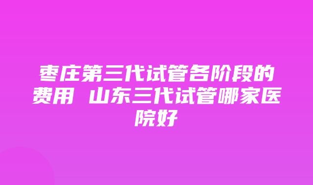 枣庄第三代试管各阶段的费用 山东三代试管哪家医院好