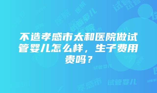 不造孝感市太和医院做试管婴儿怎么样，生子费用贵吗？