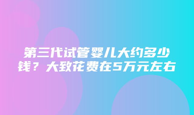 第三代试管婴儿大约多少钱？大致花费在5万元左右