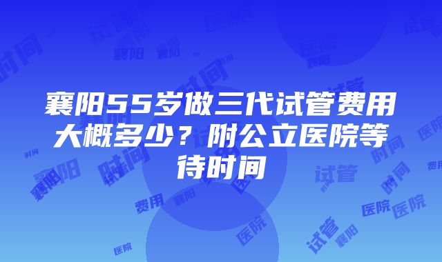 襄阳55岁做三代试管费用大概多少？附公立医院等待时间