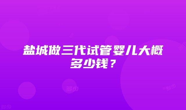 盐城做三代试管婴儿大概多少钱？