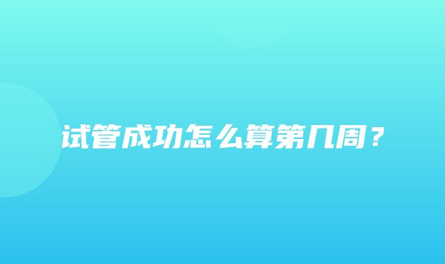 试管成功怎么算第几周？