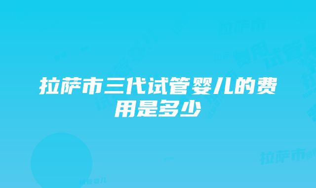 拉萨市三代试管婴儿的费用是多少