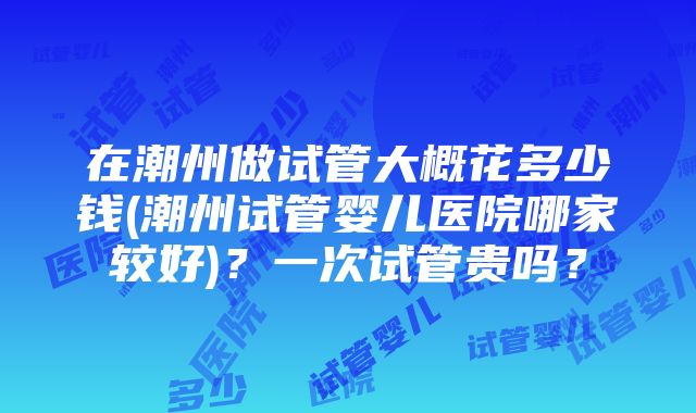 在潮州做试管大概花多少钱(潮州试管婴儿医院哪家较好)？一次试管贵吗？