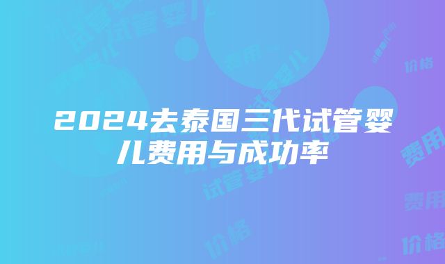 2024去泰国三代试管婴儿费用与成功率