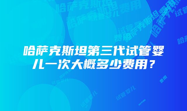 哈萨克斯坦第三代试管婴儿一次大概多少费用？