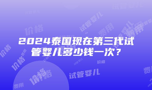 2024泰国现在第三代试管婴儿多少钱一次？