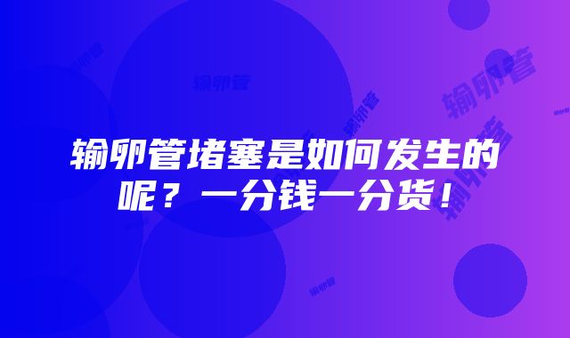 输卵管堵塞是如何发生的呢？一分钱一分货！