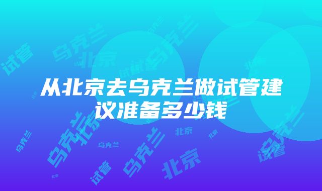 从北京去乌克兰做试管建议准备多少钱