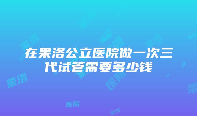 在果洛公立医院做一次三代试管需要多少钱