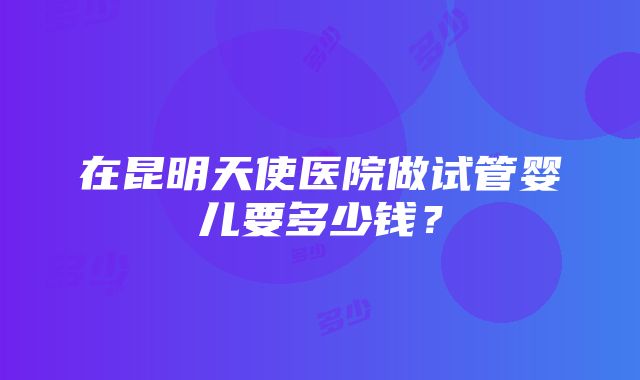 在昆明天使医院做试管婴儿要多少钱？