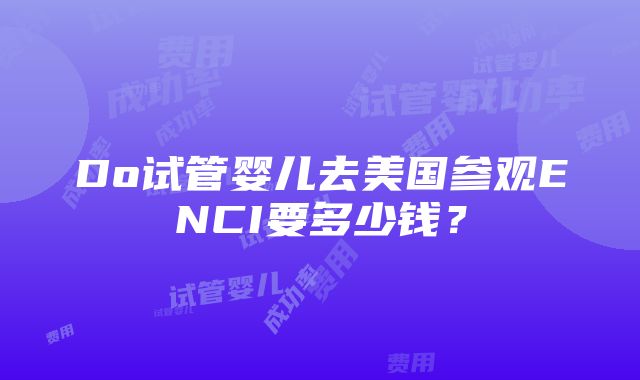 Do试管婴儿去美国参观ENCI要多少钱？