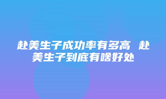 赴美生子成功率有多高 赴美生子到底有啥好处