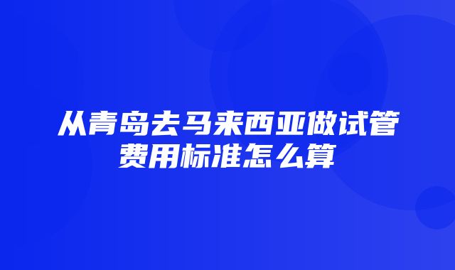 从青岛去马来西亚做试管费用标准怎么算