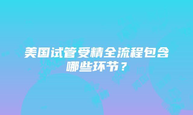 美国试管受精全流程包含哪些环节？