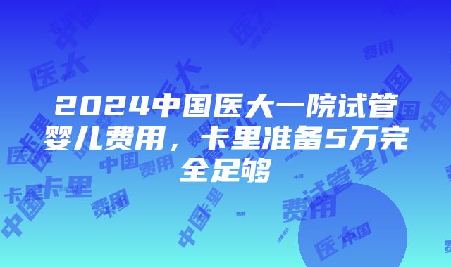 2024中国医大一院试管婴儿费用，卡里准备5万完全足够